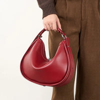 Cowhide Leather Top Handle Hobo