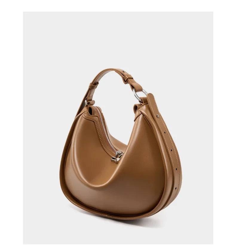 Cowhide Leather Top Handle Hobo