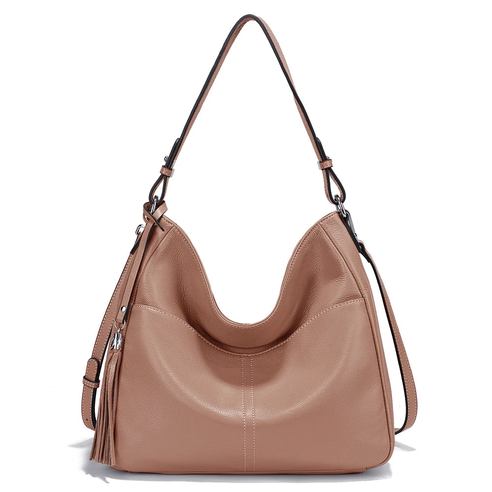 Elegant Tassel Soft Leather Hobo