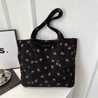 Strawberry Corduroy Tote Bag