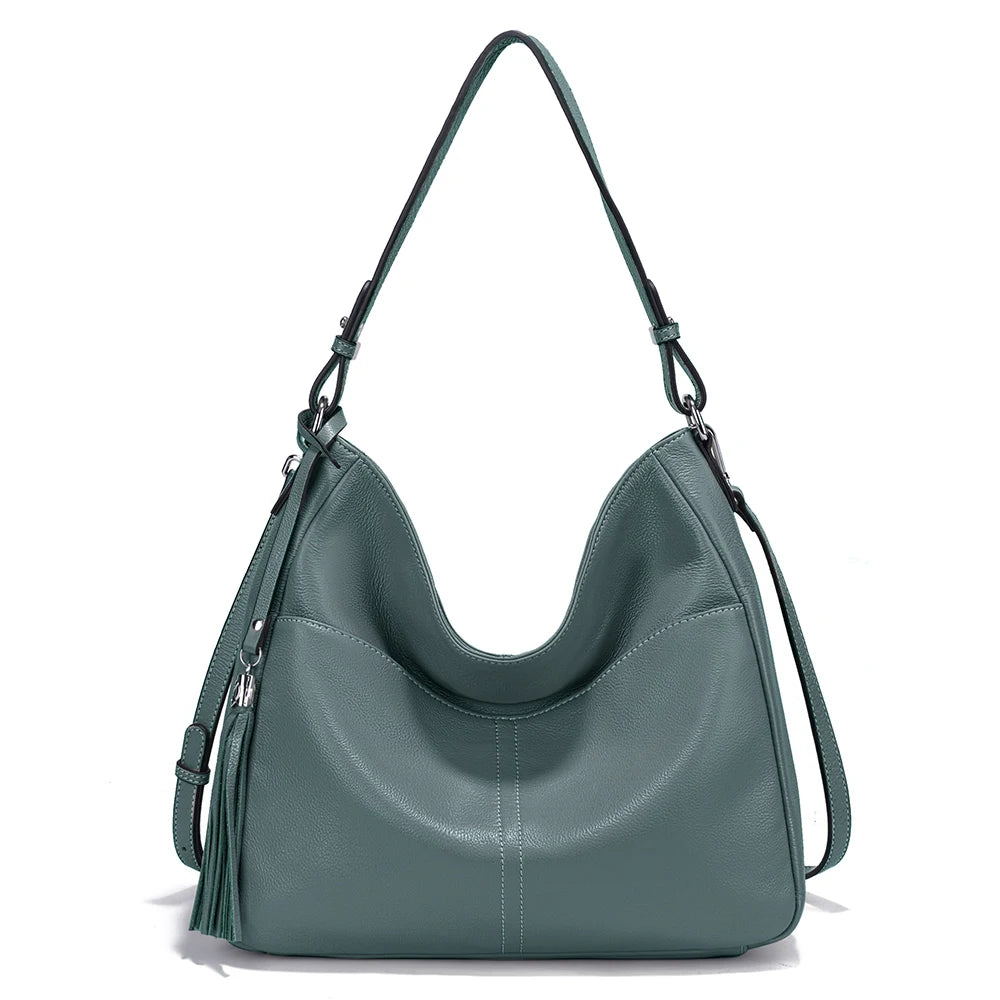 Elegant Tassel Soft Leather Hobo