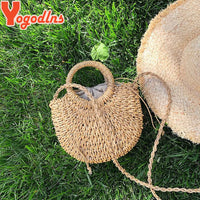 Handmade Rattan Half Round Bag