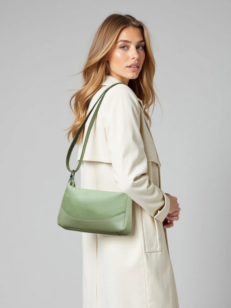 Soft Cowhide Double Zip Hobo