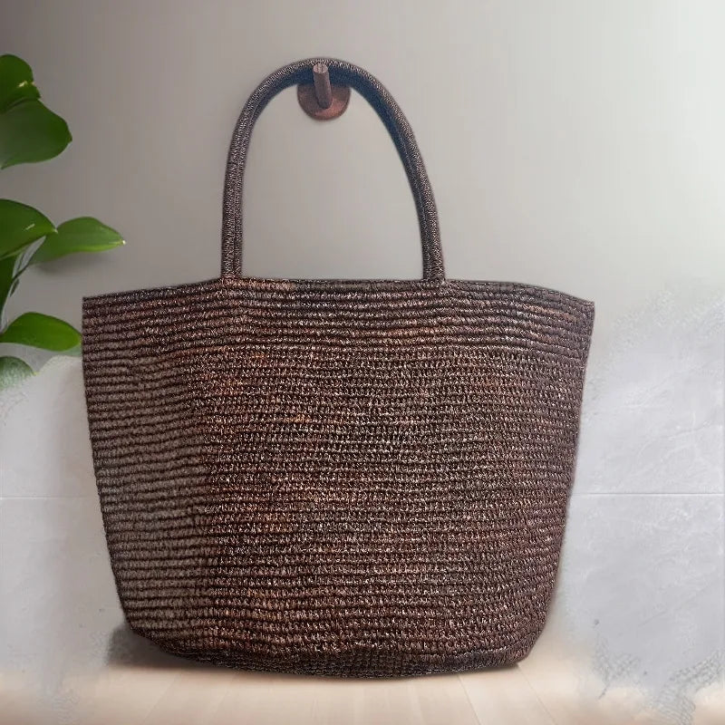 Hand Woven Rattan Beach Tote
