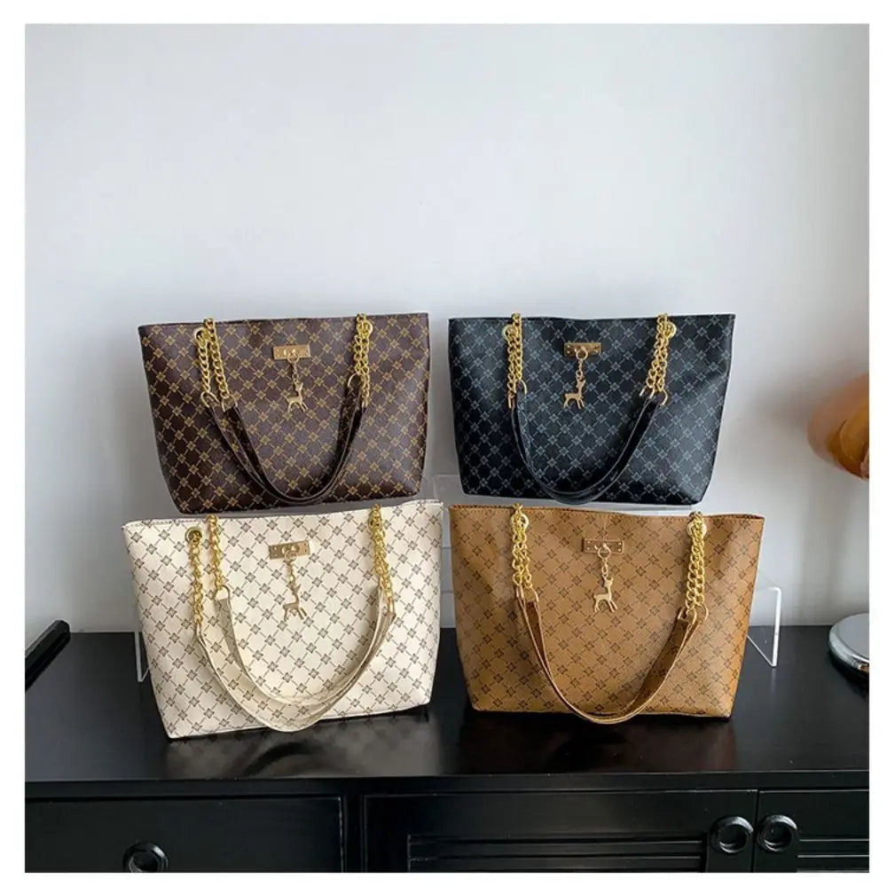 Printed Large Shopper Tote Bag