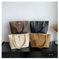 Printed Large Shopper Tote Bag