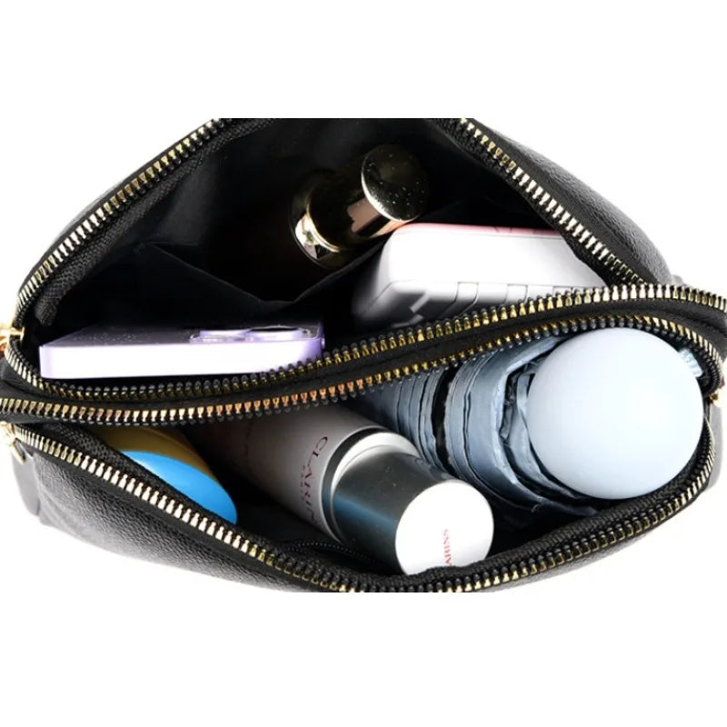 Cowhide Leather Flap Crossbody Bag