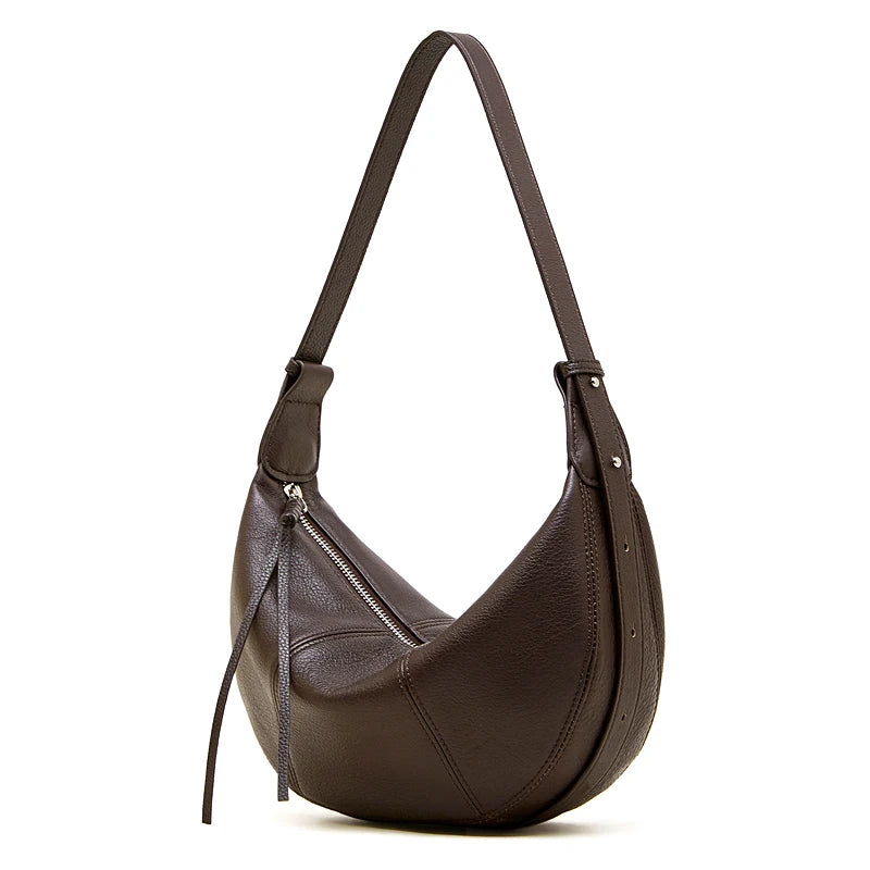 Half Moon Leather Hobo Bag