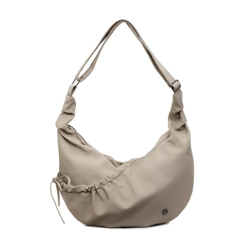 Crinkled Nylon Hobo Bag