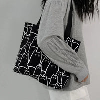 Cute Cat Canvas Shoulder Bag
