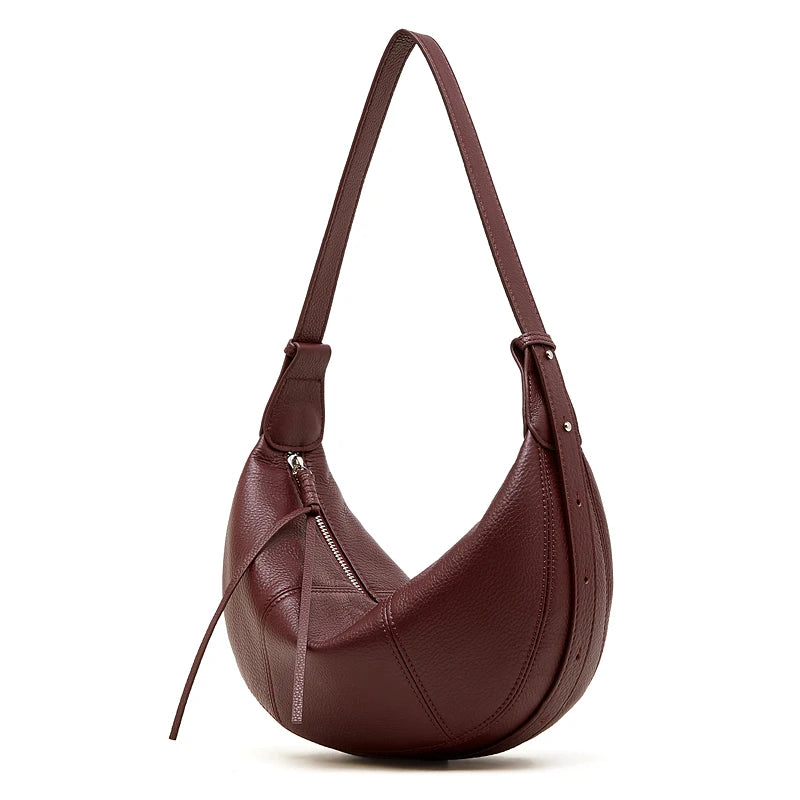 Half Moon Leather Hobo Bag