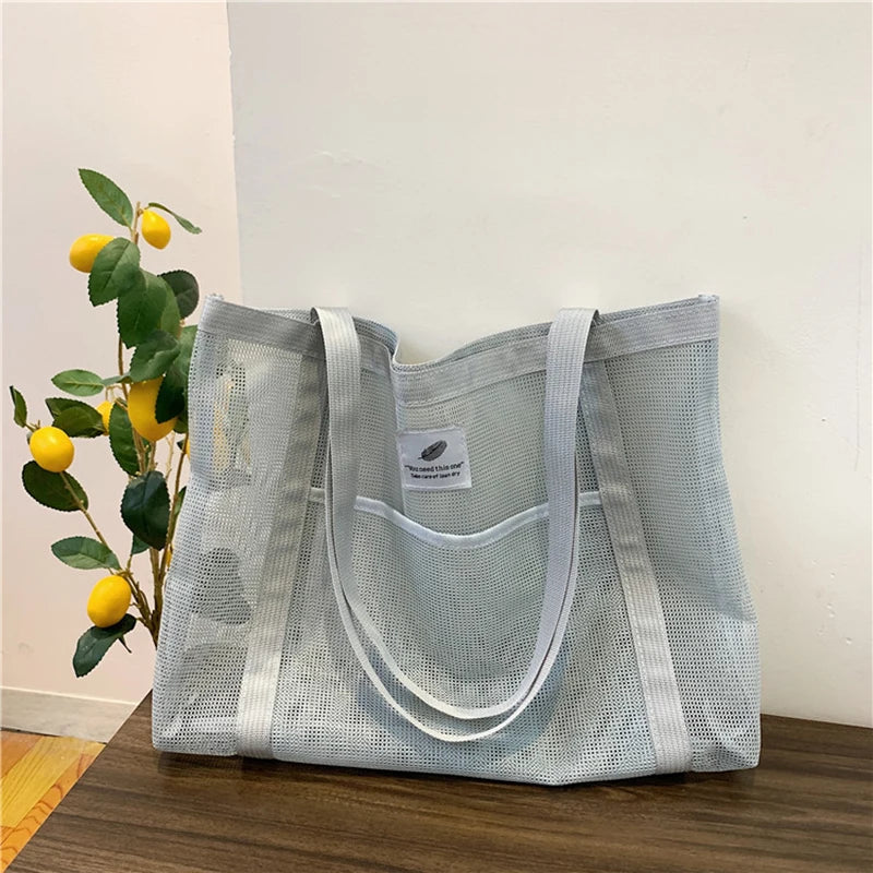 Clear Mesh Beach Tote