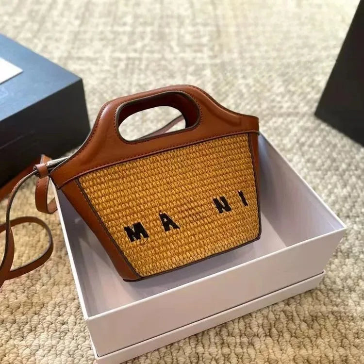 Woven Straw Basket Bag