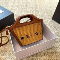 Woven Straw Basket Bag