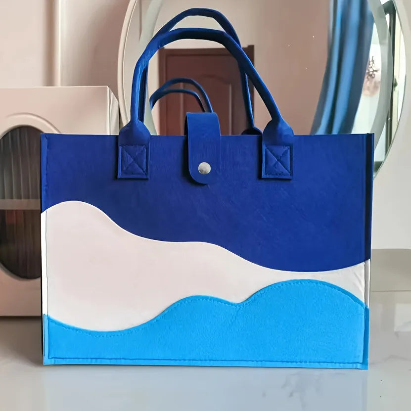Striped Canvas Shopper Tote