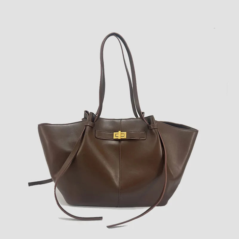 Trapeze Lock Tote Handbag