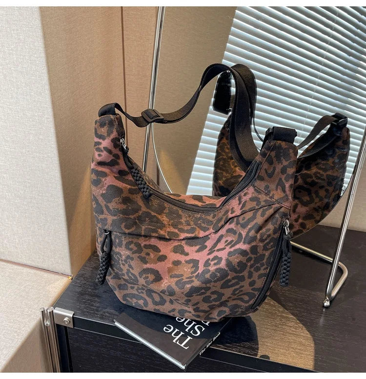 Leopard Print Hobo Bag