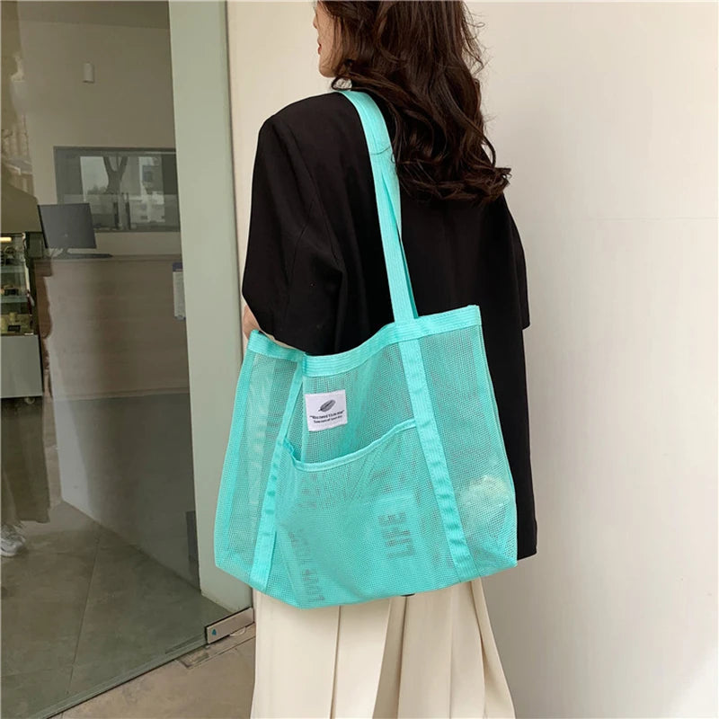 Clear Mesh Beach Tote