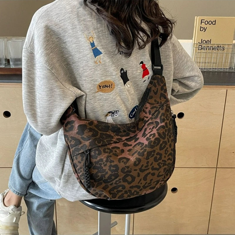 Leopard Print Hobo Bag