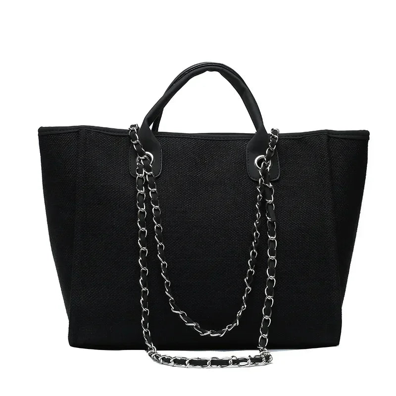 Chain Strap Shoulder Tote Bag