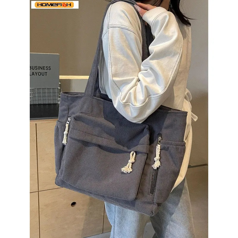 Corduroy Travel Shoulder Bag