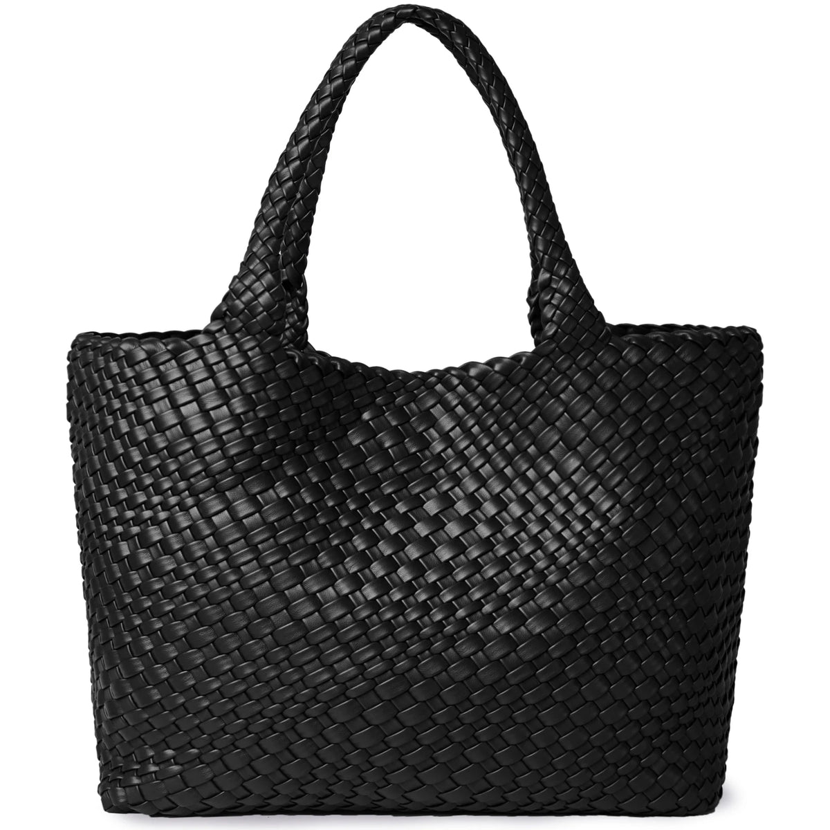 Woven Vegan Leather Beach Tote