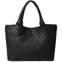 Woven Vegan Leather Beach Tote
