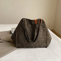 Leopard Print Canvas Tote Bag