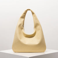 Woven Vegan Leather Hobo Bag