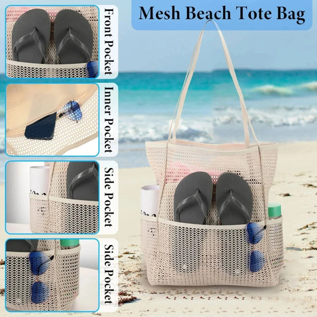 Foldable Mesh Beach Tote