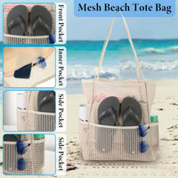 Foldable Mesh Beach Tote