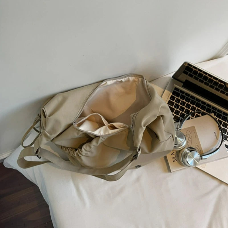 Crinkled Nylon Hobo Bag