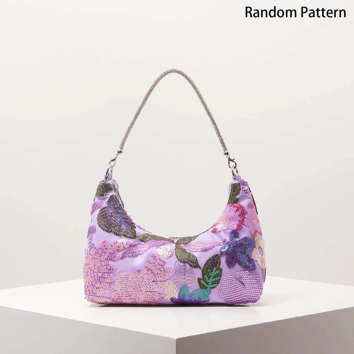 Floral Sequin Embroidered Evening Bag