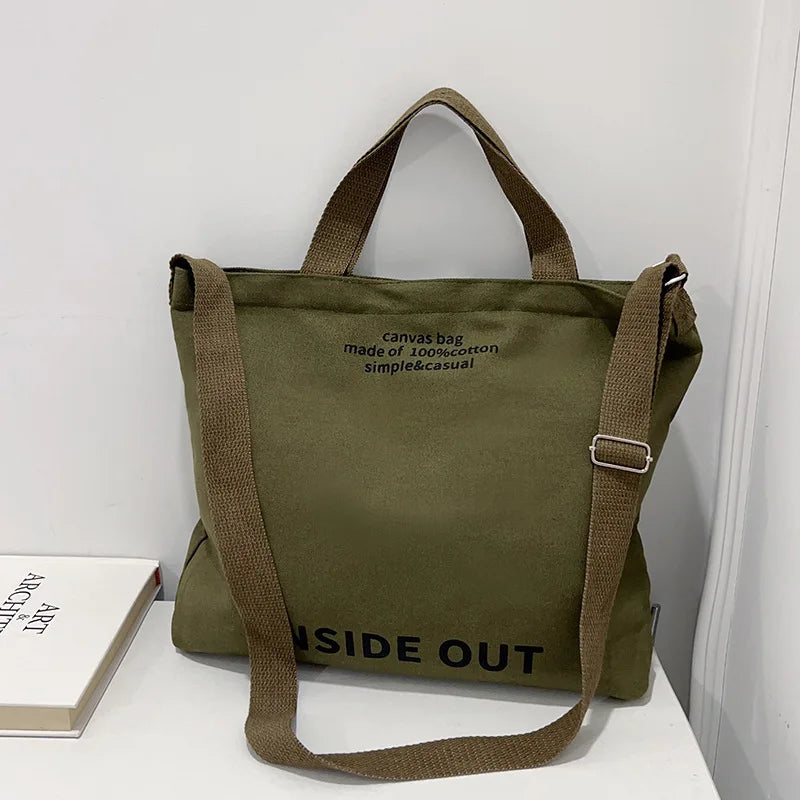 Washed Canvas Messenger Bag