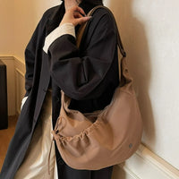 Crinkled Nylon Hobo Bag