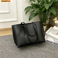 Soft Leather Slouch Tote Bag