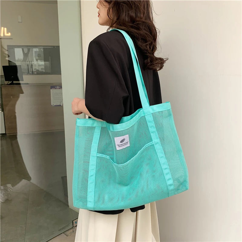 Clear Mesh Beach Tote