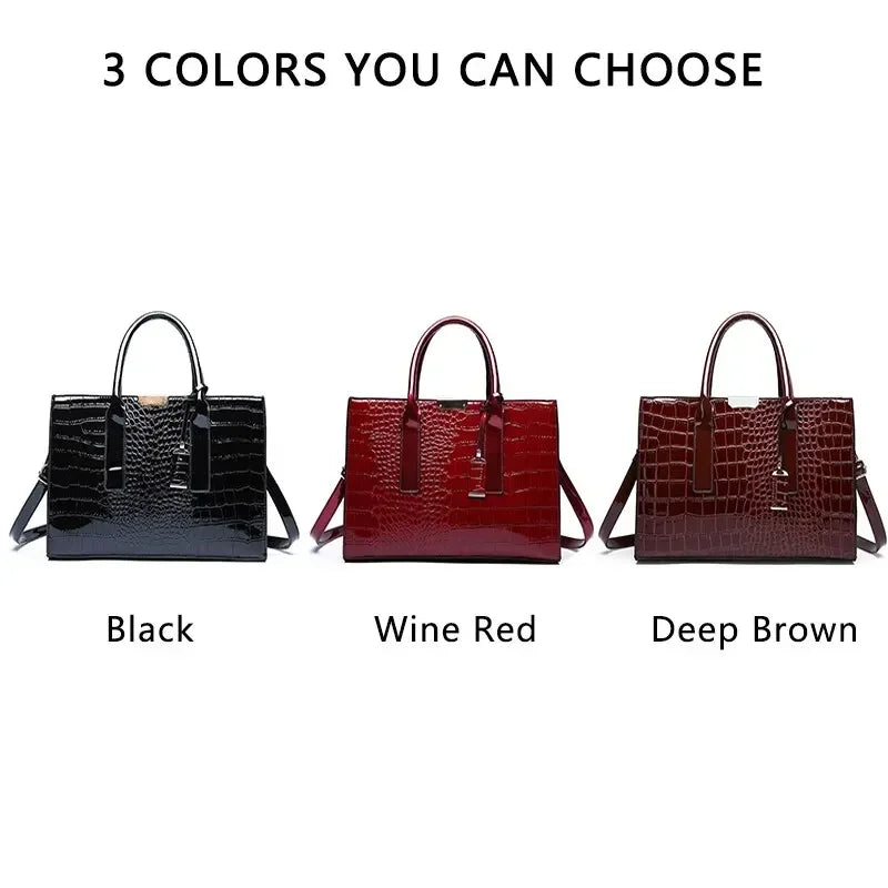 Croc Pattern Business Tote Bag
