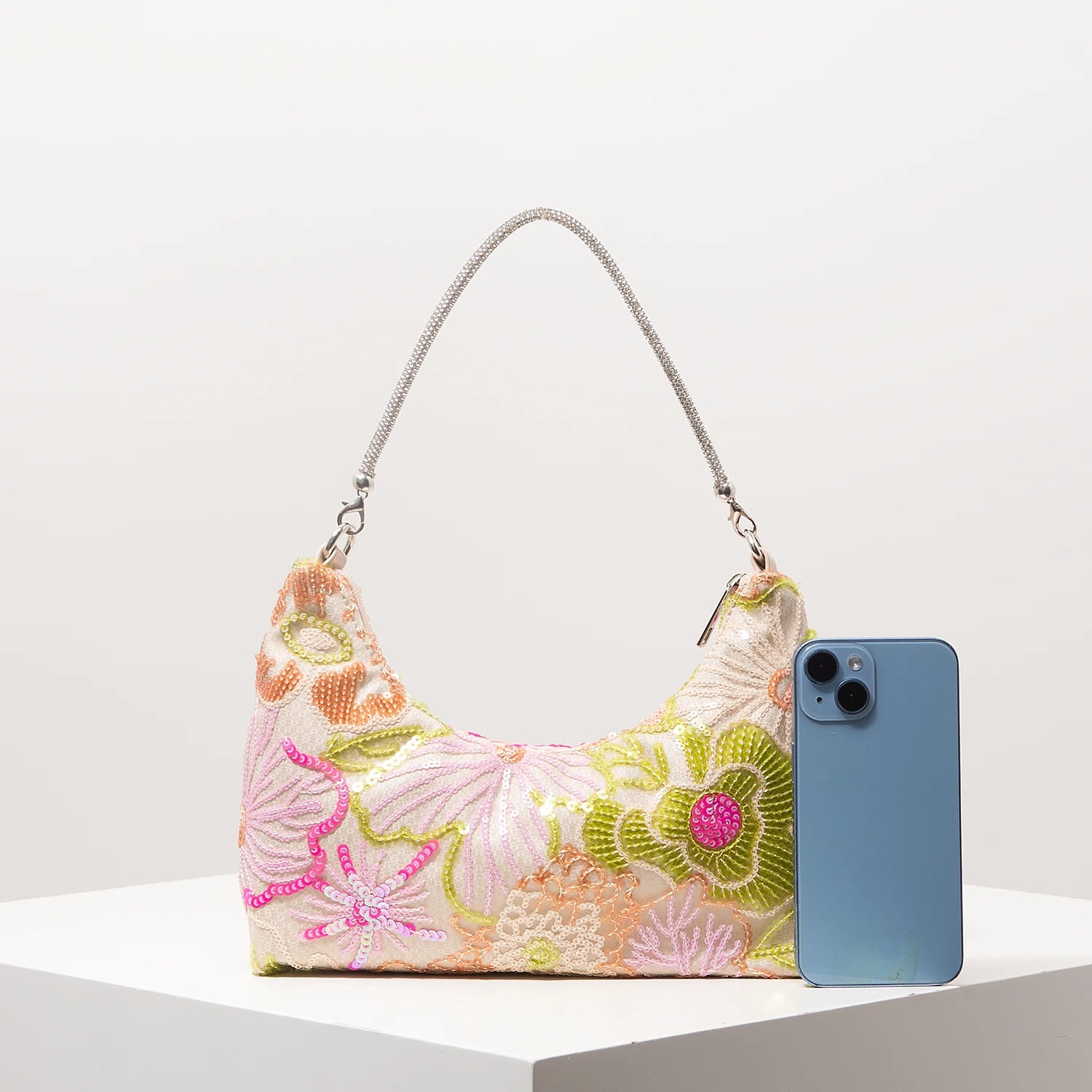 Floral Sequin Embroidered Evening Bag