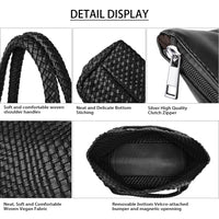 Woven Vegan Leather Beach Tote