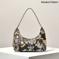 Floral Sequin Embroidered Evening Bag