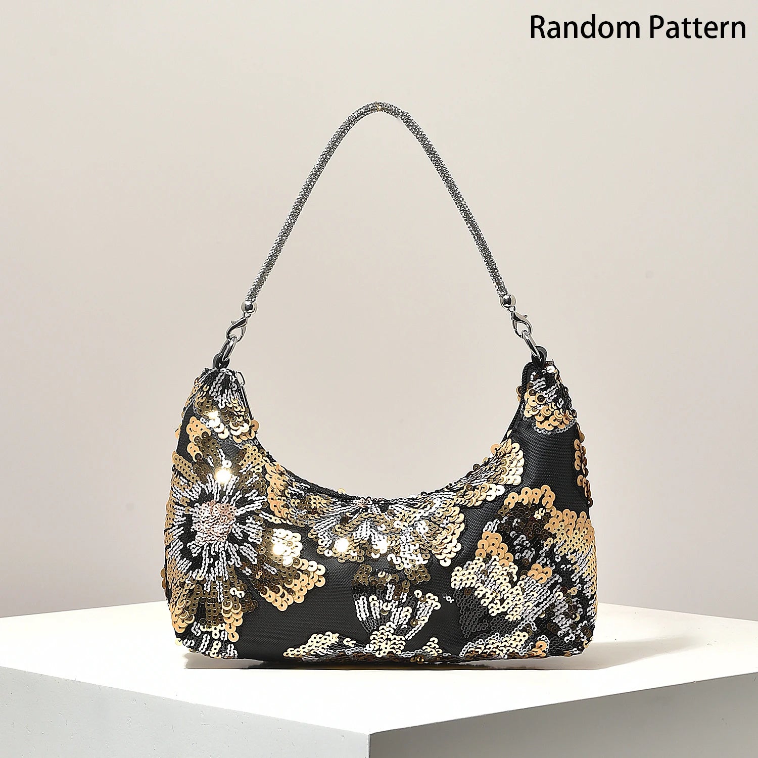 Floral Sequin Embroidered Evening Bag