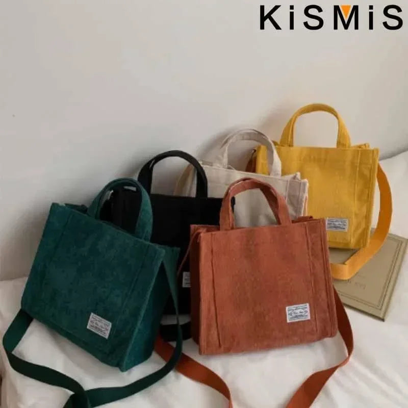 Corduroy Square Crossbody Bag