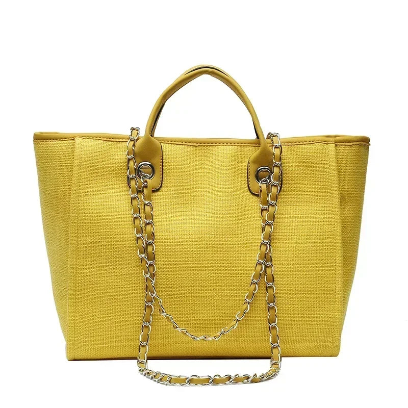 Chain Strap Shoulder Tote Bag