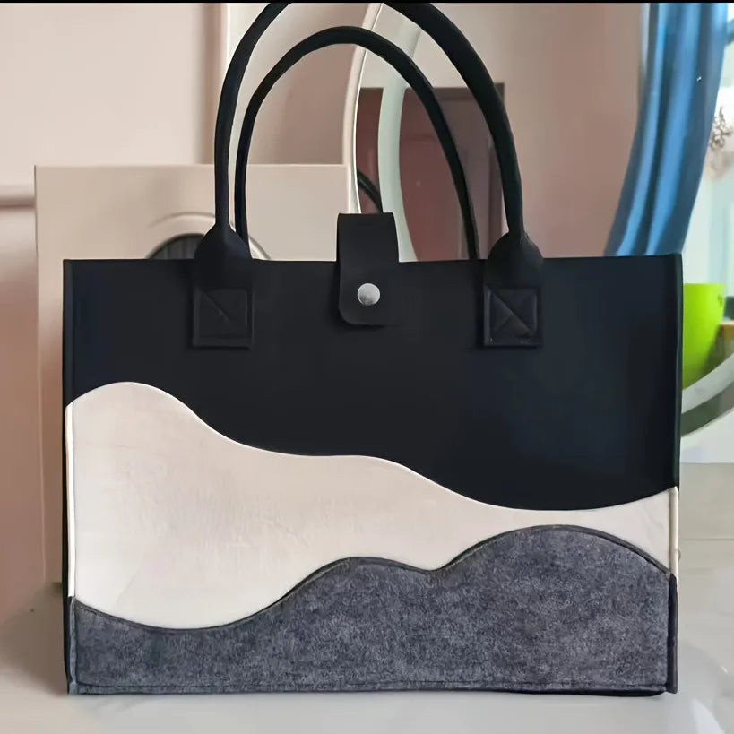 Striped Canvas Shopper Tote