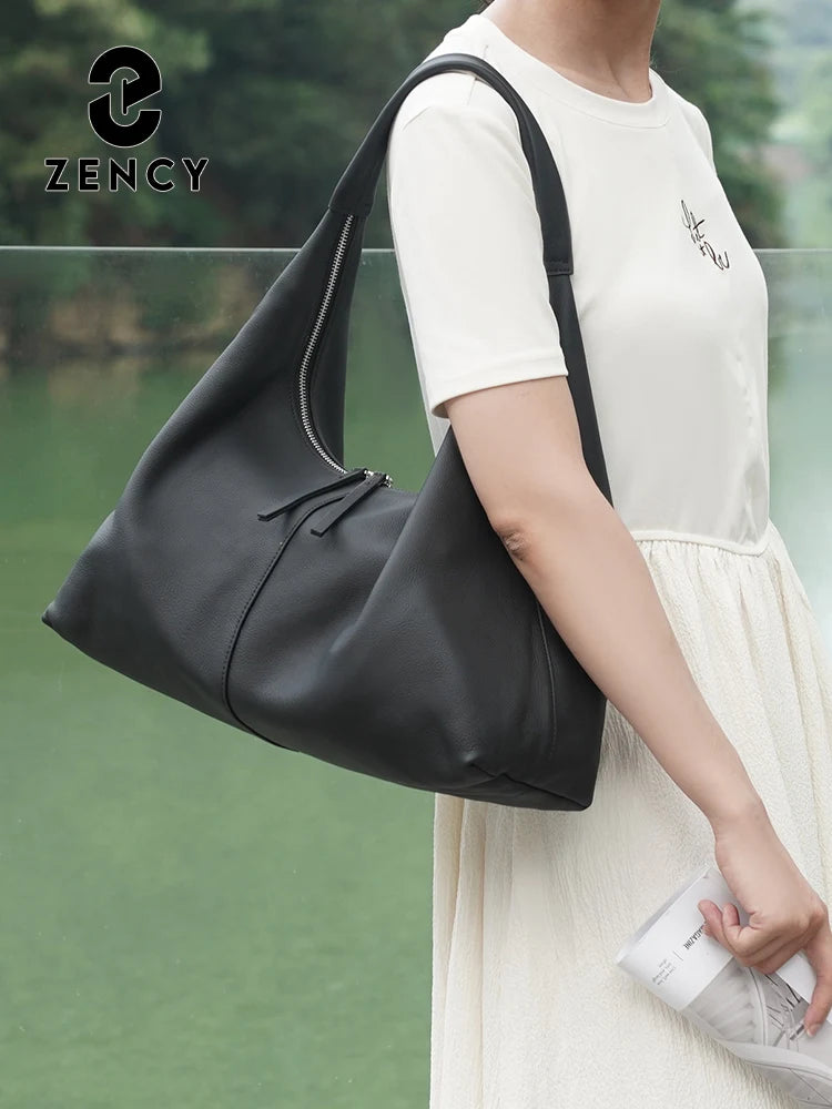 Large Genuine Leather Hobo Tote