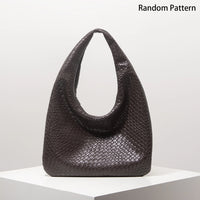 Woven Vegan Leather Hobo Bag