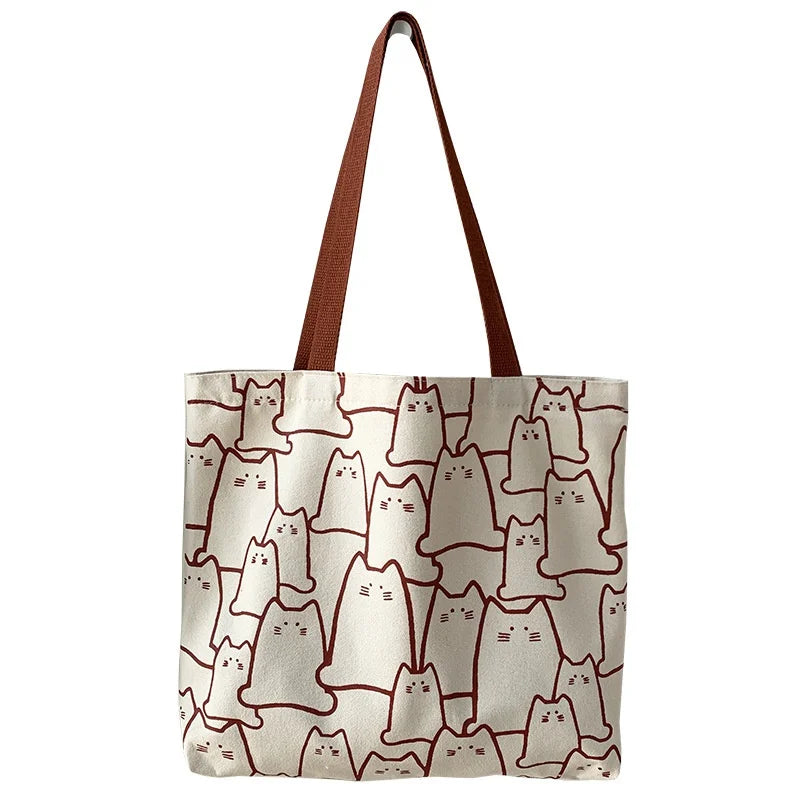 Cute Cat Canvas Shoulder Bag