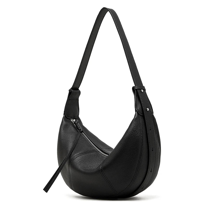 Half Moon Leather Hobo Bag