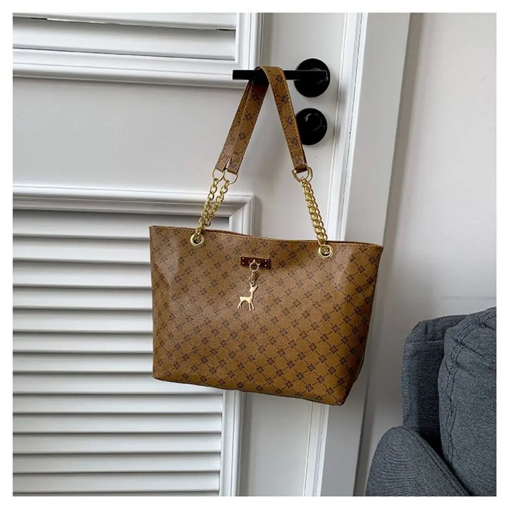 Printed Large Shopper Tote Bag